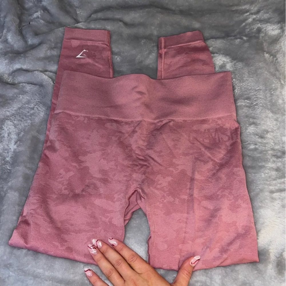 Gymshark pink camo seamless leggings, size M